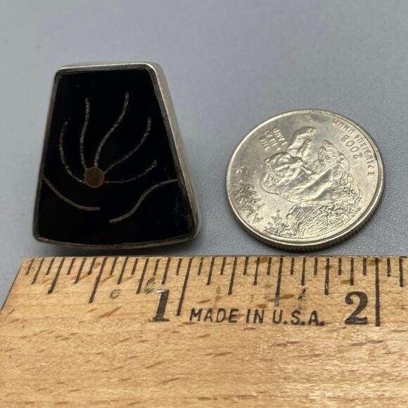 Vintage Sterling Black onyx Modernists
Earrings and‎ pendant Mid Century Beto - Picture 8 of 9